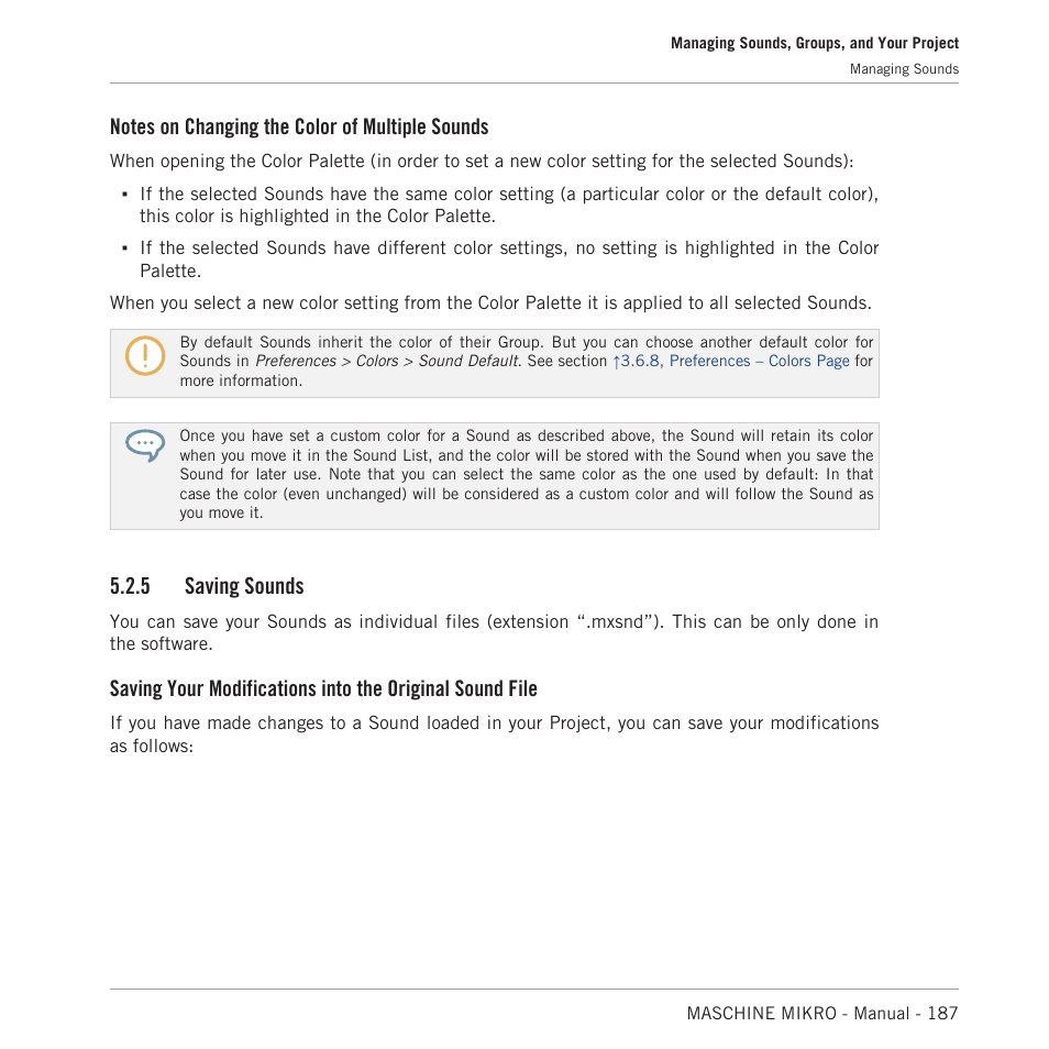 Saving sounds, 5 saving sounds | Native Instruments MASCHINE MIKRO MK3 Groove Production Studio (Black) User Manual | Page 187 / 807