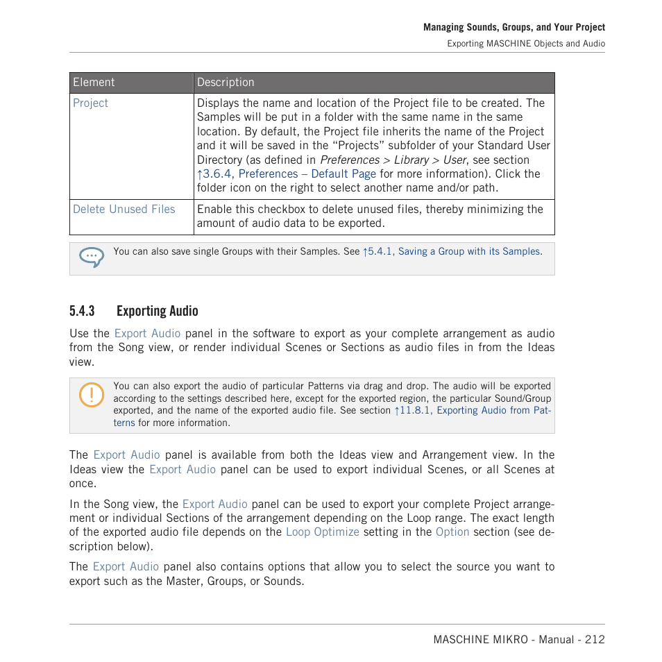 Exporting audio, 3 exporting audio | Native Instruments MASCHINE MIKRO MK3 Groove Production Studio (Black) User Manual | Page 212 / 807