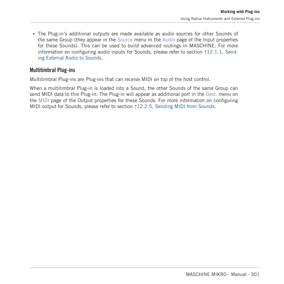 Multitimbral plug-ins | Native Instruments MASCHINE MIKRO MK3 Groove Production Studio (Black) User Manual | Page 301 / 807