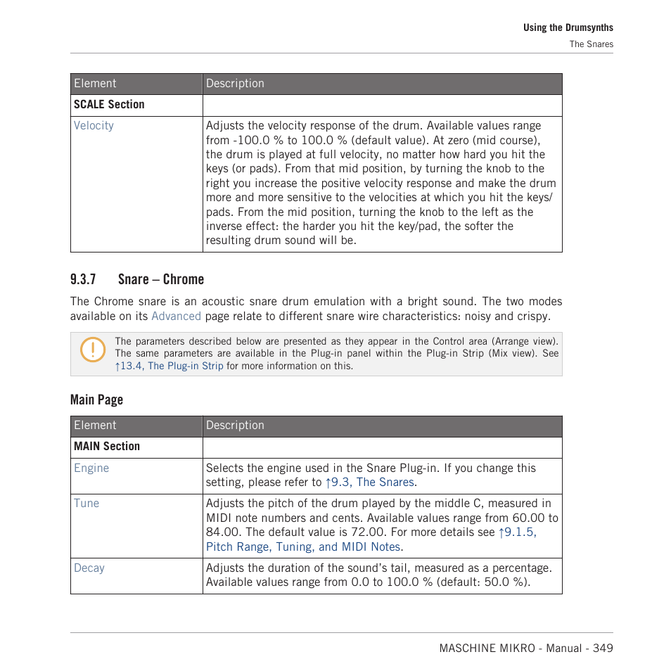 Snare – chrome, 7, snare – chrome, 7 snare – chrome | Main page | Native Instruments MASCHINE MIKRO MK3 Groove Production Studio (Black) User Manual | Page 349 / 807