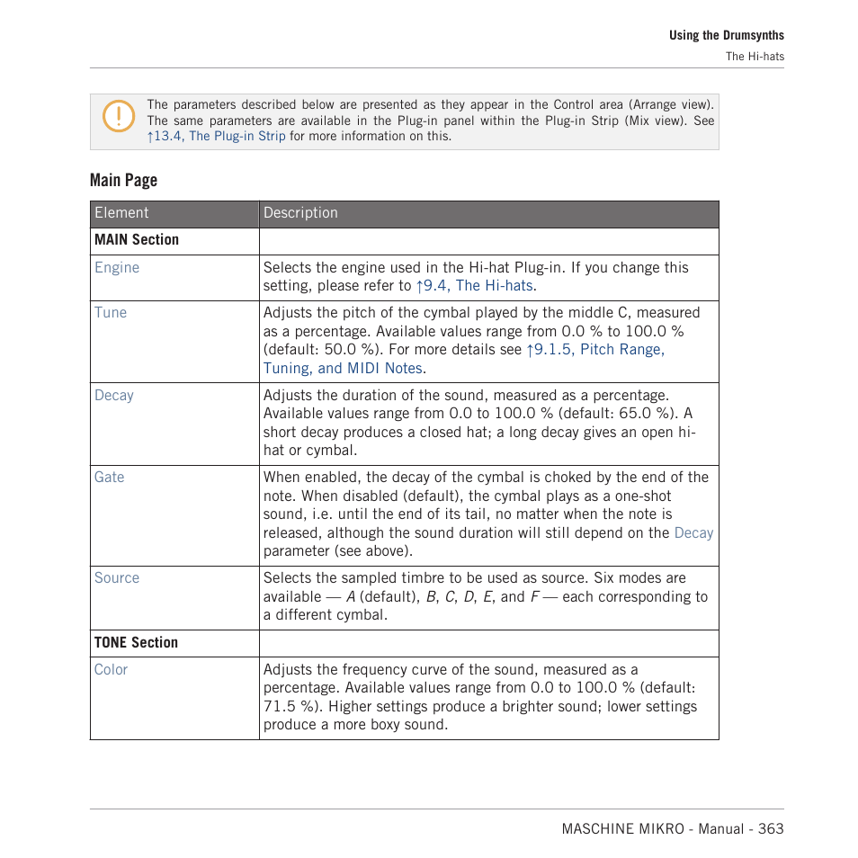 Main page | Native Instruments MASCHINE MIKRO MK3 Groove Production Studio (Black) User Manual | Page 363 / 807
