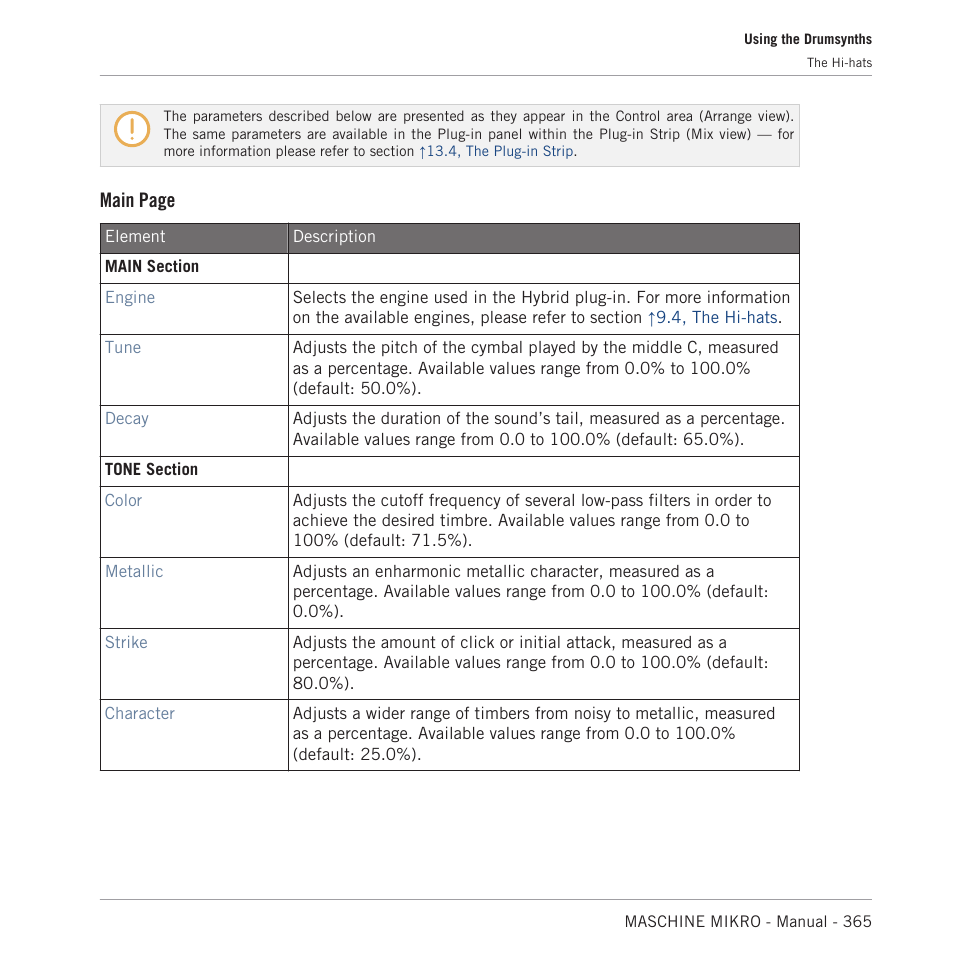 Main page | Native Instruments MASCHINE MIKRO MK3 Groove Production Studio (Black) User Manual | Page 365 / 807