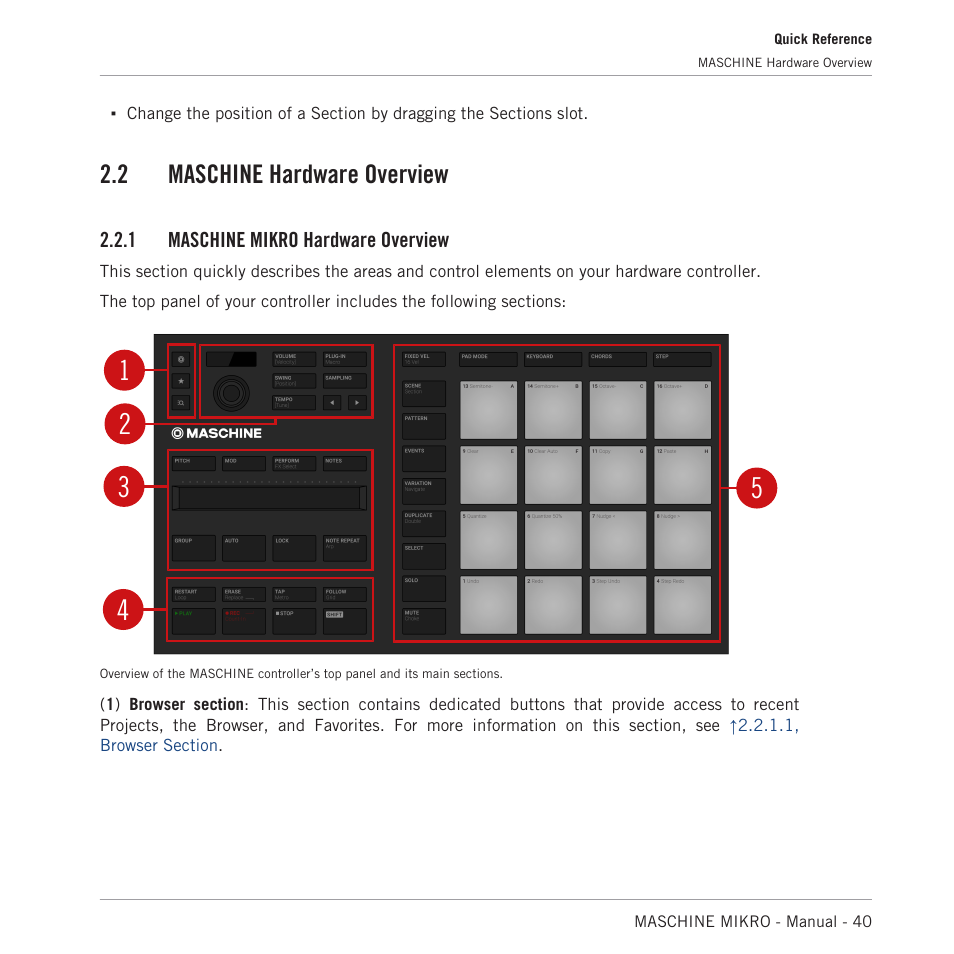 Maschine hardware overview, Maschine mikro hardware overview, 2, maschine hardware overview | 2 maschine hardware overview | Native Instruments MASCHINE MIKRO MK3 Groove Production Studio (Black) User Manual | Page 40 / 807