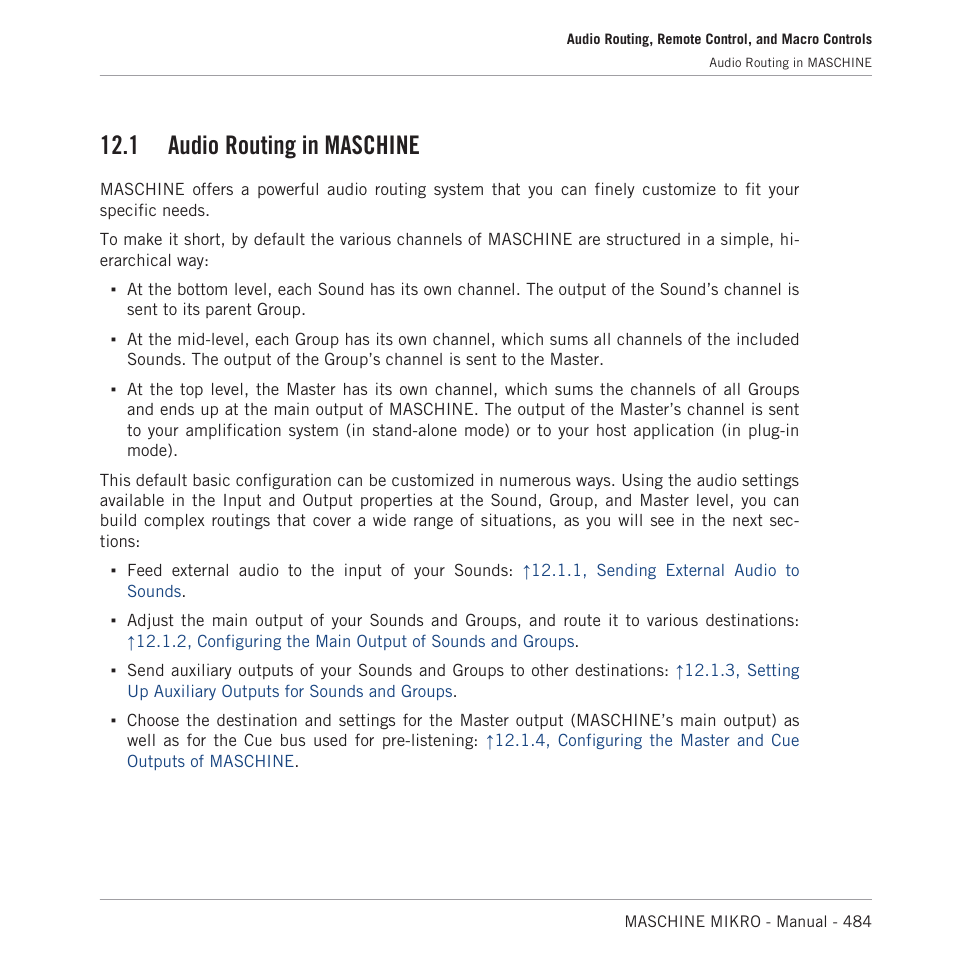 Audio routing in maschine, 1, audio routing in maschine, 1 audio routing in maschine | Native Instruments MASCHINE MIKRO MK3 Groove Production Studio (Black) User Manual | Page 484 / 807