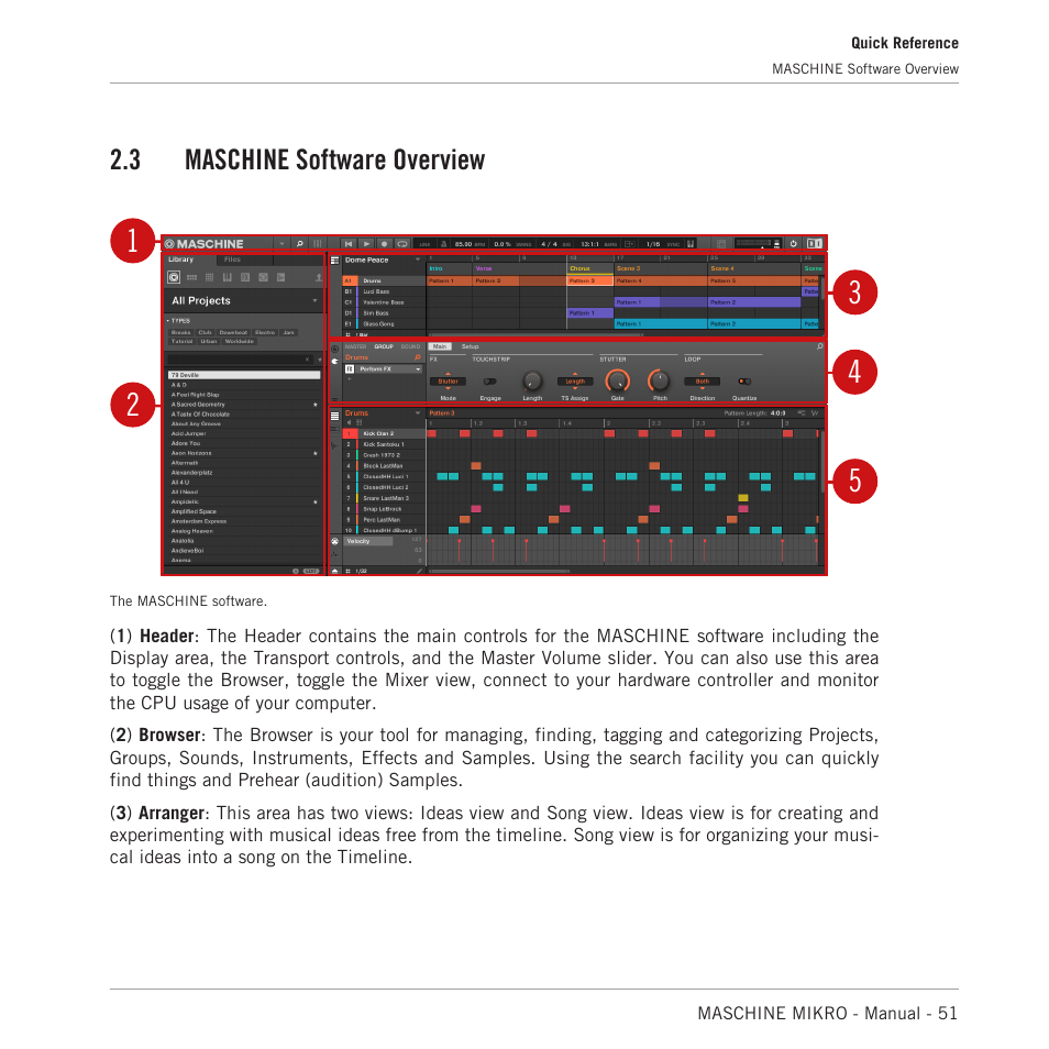 Maschine software overview, 3, maschine software overview, 3 maschine software overview | Native Instruments MASCHINE MIKRO MK3 Groove Production Studio (Black) User Manual | Page 51 / 807