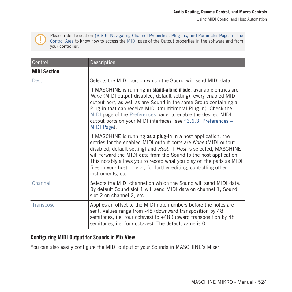Configuring midi output for sounds in mix view | Native Instruments MASCHINE MIKRO MK3 Groove Production Studio (Black) User Manual | Page 524 / 807