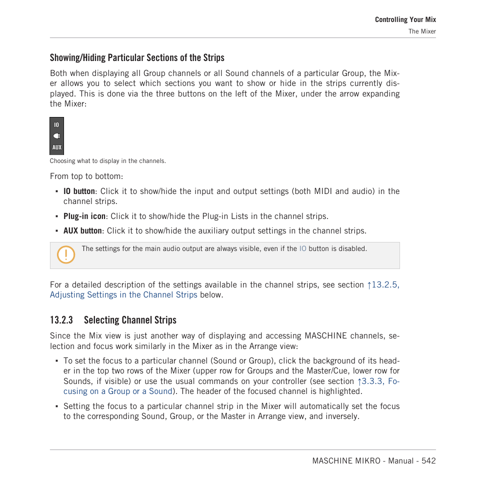 Selecting channel strips, 3, selecting channel strips, 3 selecting channel strips | Native Instruments MASCHINE MIKRO MK3 Groove Production Studio (Black) User Manual | Page 542 / 807
