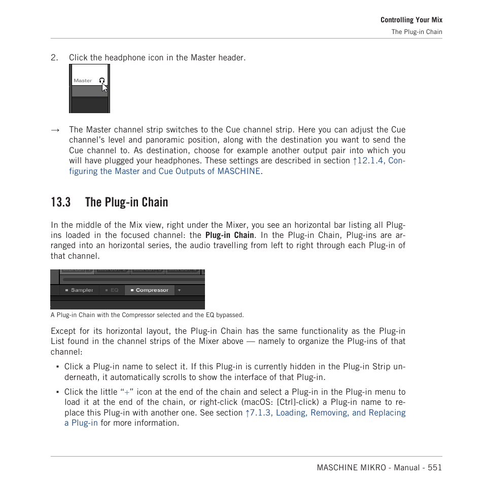 The plug-in chain, 3, the plug-in chain, 3 the plug-in chain | Native Instruments MASCHINE MIKRO MK3 Groove Production Studio (Black) User Manual | Page 551 / 807