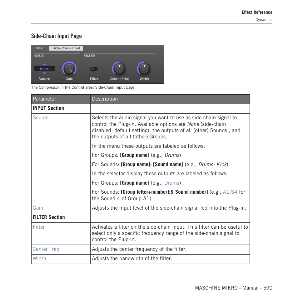 Side-chain input page | Native Instruments MASCHINE MIKRO MK3 Groove Production Studio (Black) User Manual | Page 590 / 807