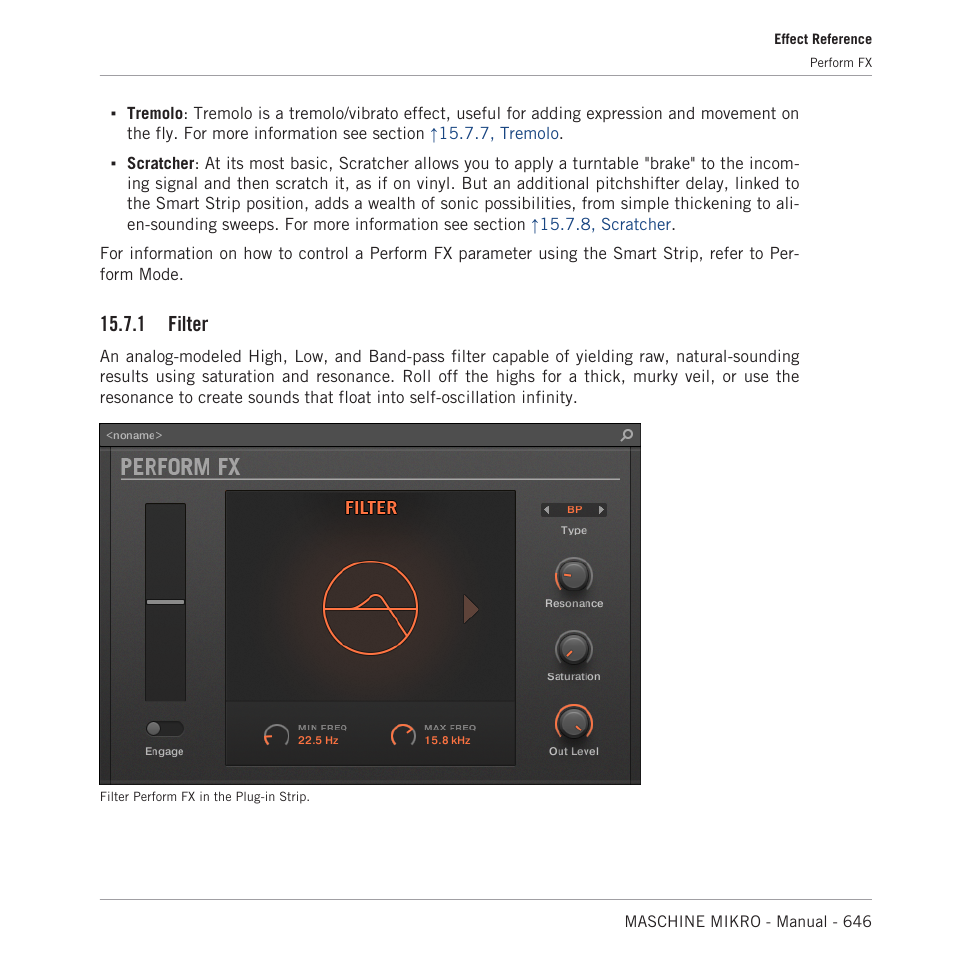 Filter, Tion see section, 1, filter | 1 filter | Native Instruments MASCHINE MIKRO MK3 Groove Production Studio (Black) User Manual | Page 646 / 807
