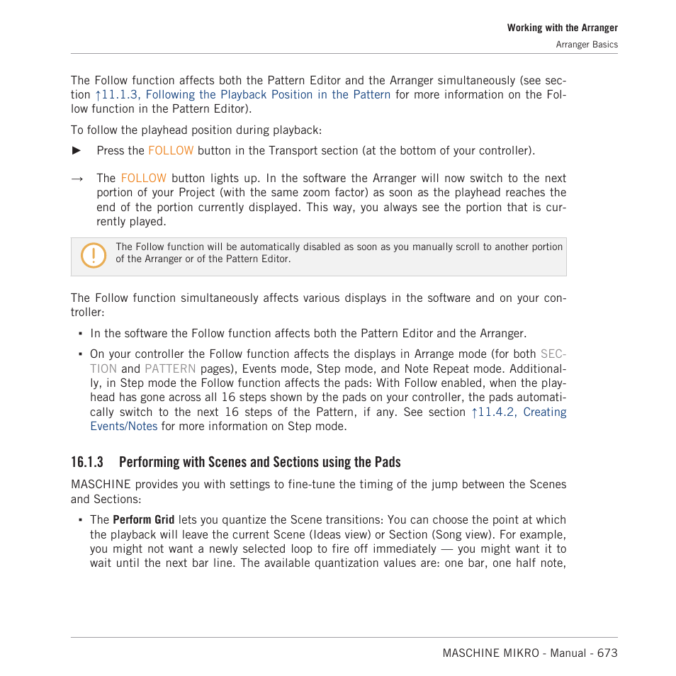 Performing with scenes and sections using the pads | Native Instruments MASCHINE MIKRO MK3 Groove Production Studio (Black) User Manual | Page 673 / 807