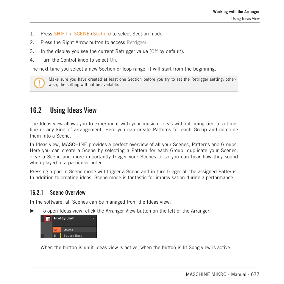 Using ideas view, Scene overview, The maschine mk3 hardware. for more details see | 2, using ideas view, 2 using ideas view, 1 scene overview | Native Instruments MASCHINE MIKRO MK3 Groove Production Studio (Black) User Manual | Page 677 / 807