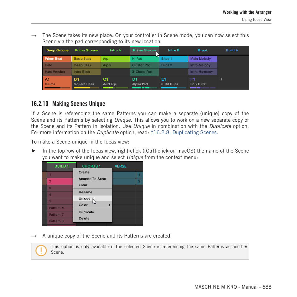 Making scenes unique, 10 making scenes unique | Native Instruments MASCHINE MIKRO MK3 Groove Production Studio (Black) User Manual | Page 688 / 807