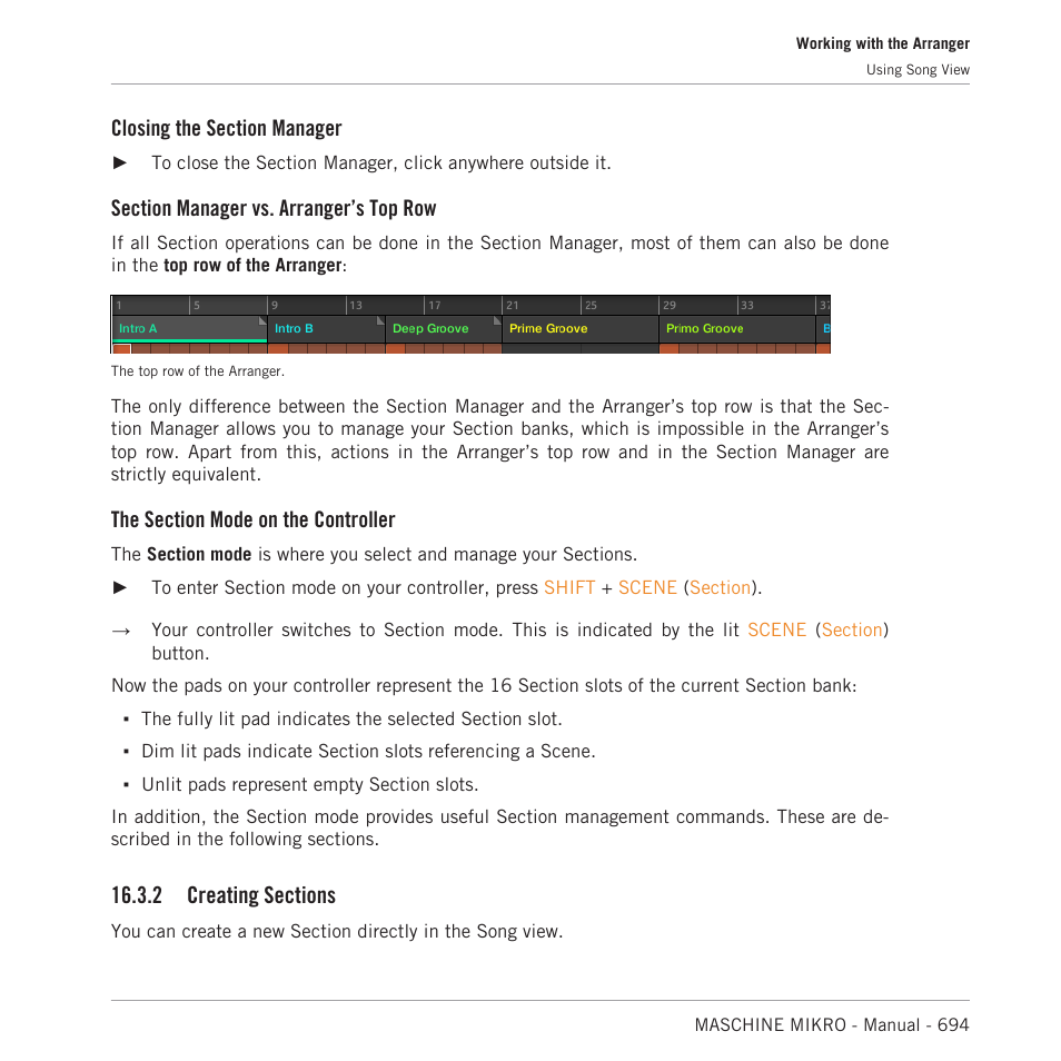 Creating sections | Native Instruments MASCHINE MIKRO MK3 Groove Production Studio (Black) User Manual | Page 694 / 807