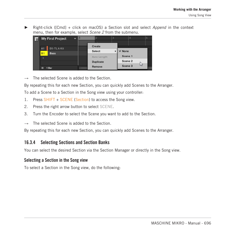 Selecting sections and section banks | Native Instruments MASCHINE MIKRO MK3 Groove Production Studio (Black) User Manual | Page 696 / 807