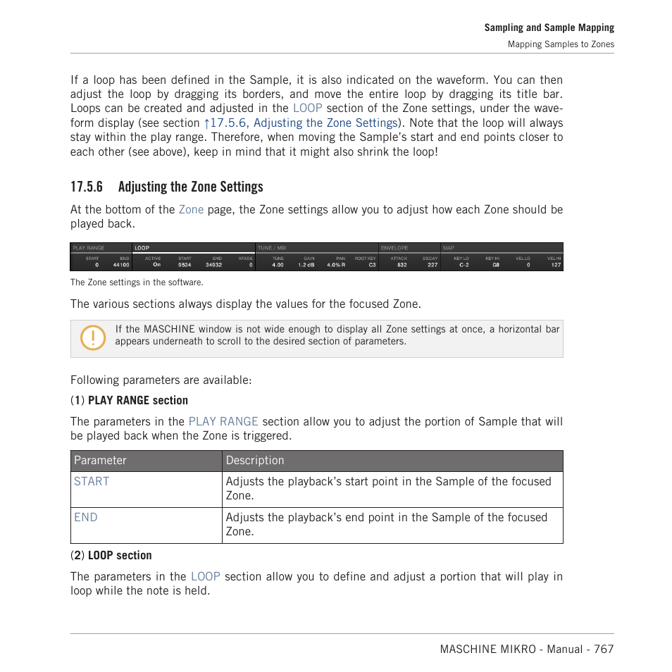 Adjusting the zone settings, 6, adjusting the, Zone settings | For more information, 6, adjusting, The zone settings, 6, adjusting the zone settings, For a detailed description, See section, 6 adjusting the zone settings | Native Instruments MASCHINE MIKRO MK3 Groove Production Studio (Black) User Manual | Page 767 / 807