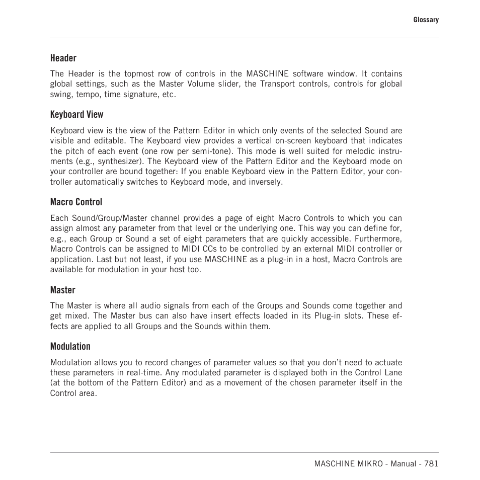 Native Instruments MASCHINE MIKRO MK3 Groove Production Studio (Black) User Manual | Page 781 / 807
