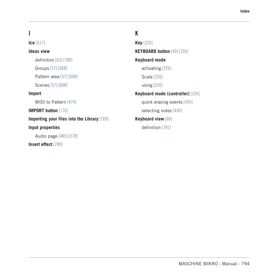 Native Instruments MASCHINE MIKRO MK3 Groove Production Studio (Black) User Manual | Page 794 / 807