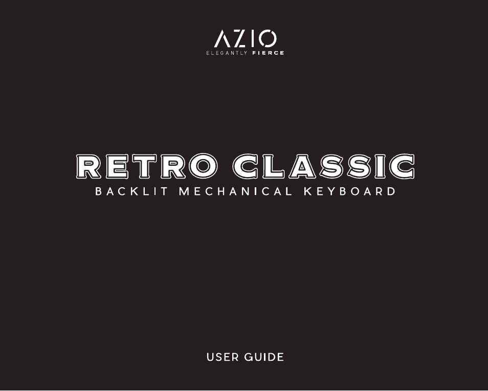 Azio Retro Classic USB Backlit Mechanical Keyboard (Posh) User Manual | 20 pages