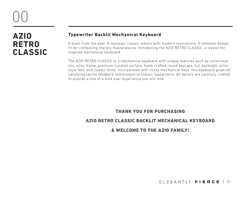 Azio retro classic | Azio Retro Classic USB Backlit Mechanical Keyboard (Posh) User Manual | Page 3 / 20