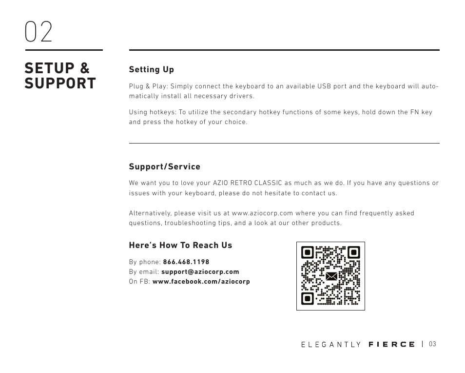 Setup & support | Azio Retro Classic USB Backlit Mechanical Keyboard (Posh) User Manual | Page 5 / 20