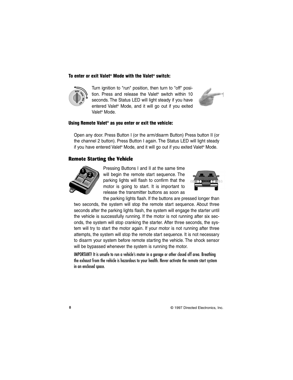 Remote starting the vehicle | Directed Electronics 6500HF User Manual | Page 8 / 20