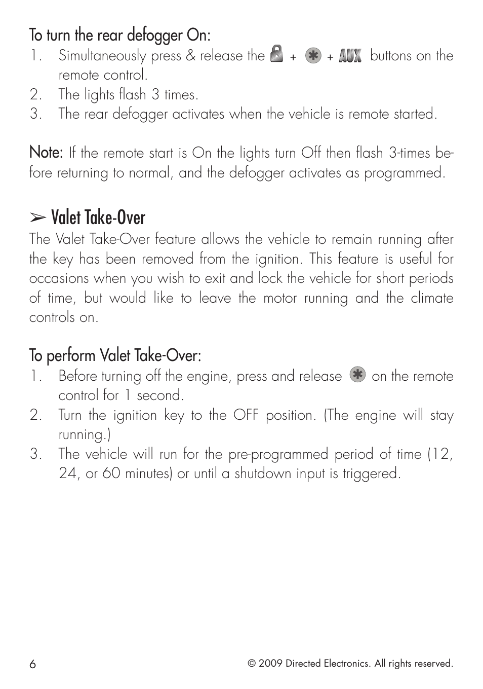 Valet take-over | Directed Electronics PYTHON 413 User Manual | Page 12 / 28