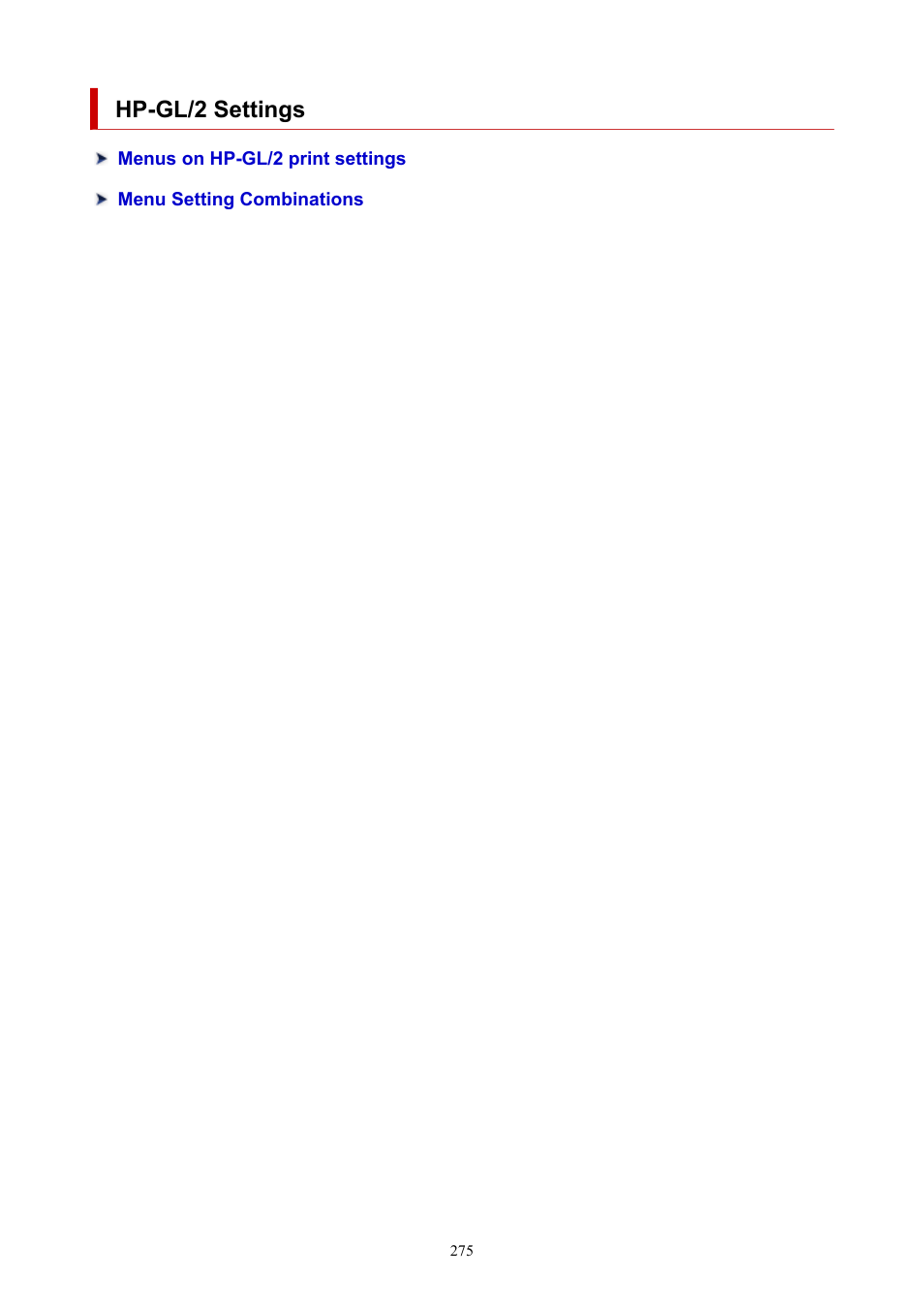 Hp-gl/2 settings | Canon imagePROGRAF TX-3100 36" Printer with Basket User Manual | Page 275 / 1073