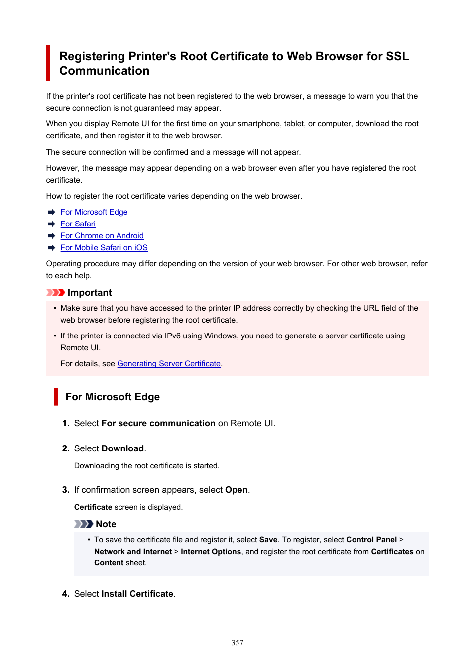 For microsoft edge | Canon imagePROGRAF TX-3100 36" Printer with Basket User Manual | Page 357 / 1073