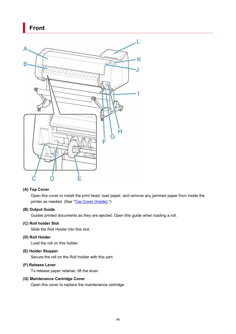 Front | Canon imagePROGRAF TX-3100 36" Printer with Basket User Manual | Page 46 / 1073