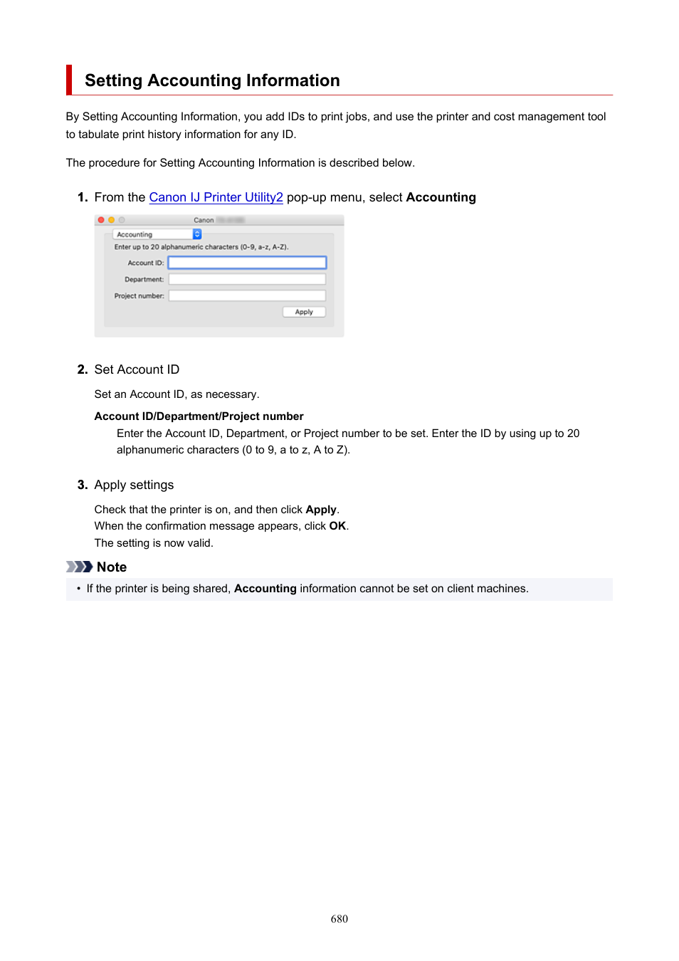 Setting accounting information | Canon imagePROGRAF TX-3100 36" Printer with Basket User Manual | Page 680 / 1073