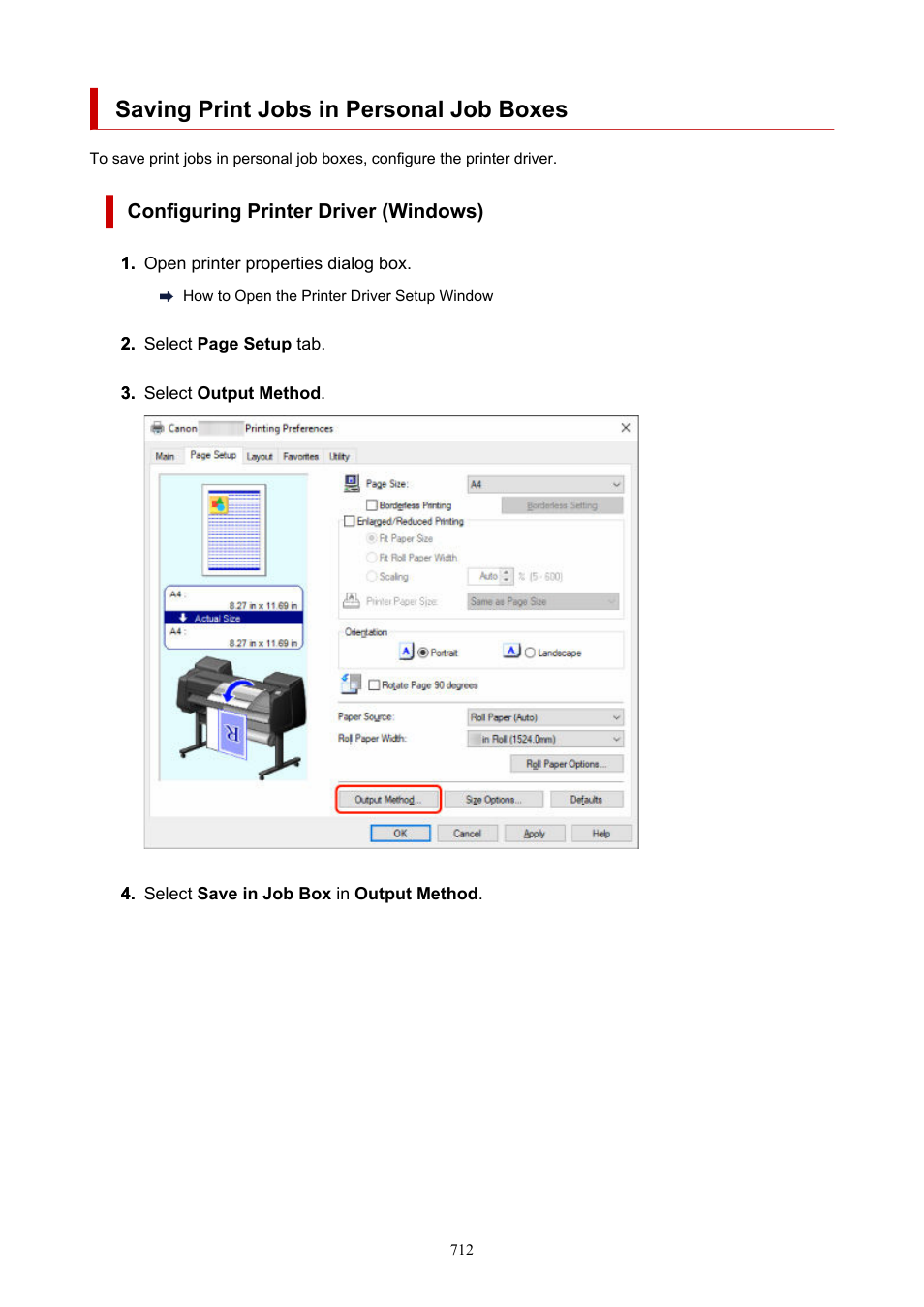 Saving print jobs in personal job boxes, Saving print jobs on personal job boxes | Canon imagePROGRAF TX-3100 36" Printer with Basket User Manual | Page 712 / 1073