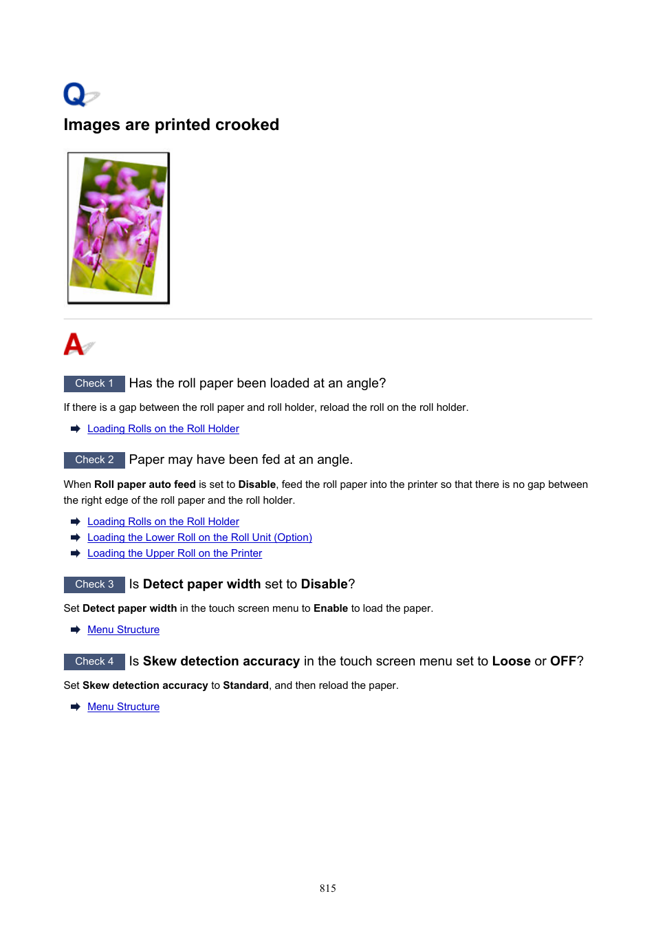 Images are printed crooked | Canon imagePROGRAF TX-3100 36" Printer with Basket User Manual | Page 815 / 1073