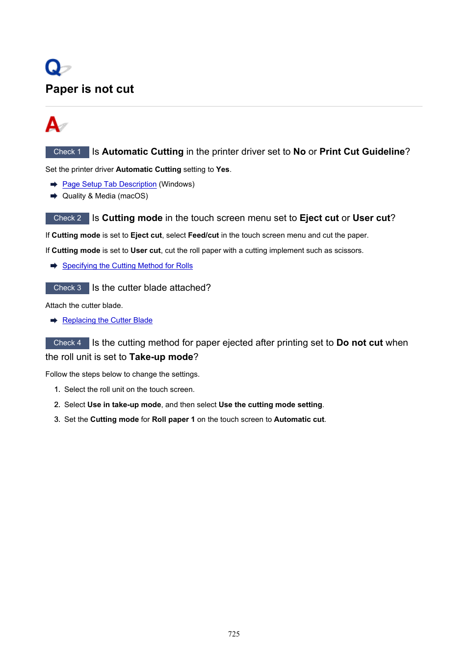 Paper is not cut | Canon imagePROGRAF GP-4000 User Manual | Page 725 / 1015