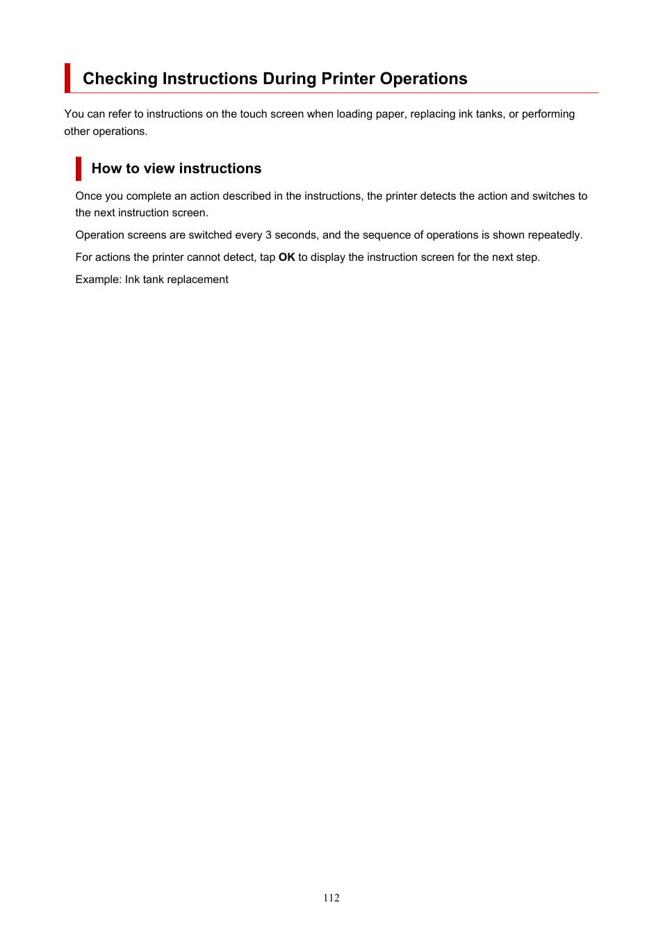 Checking instructions during printer operations | Canon imagePROGRAF TA-20 MFP 24" Large Format Printer with L24ei Scanner and Stand Kit User Manual | Page 112 / 926
