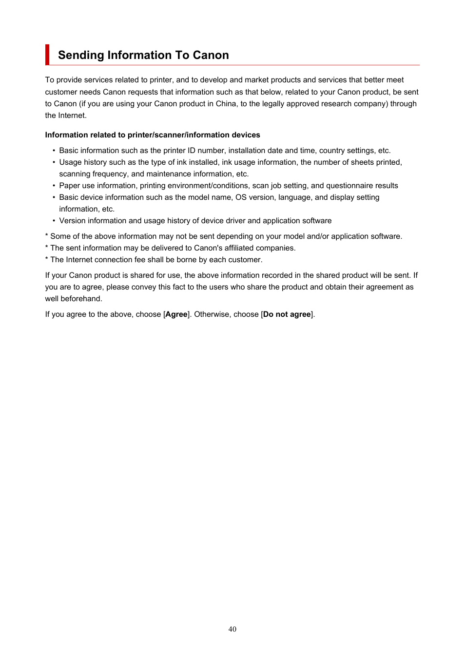 Sending information to canon | Canon imagePROGRAF TA-20 MFP 24" Large Format Printer with L24ei Scanner and Stand Kit User Manual | Page 40 / 926