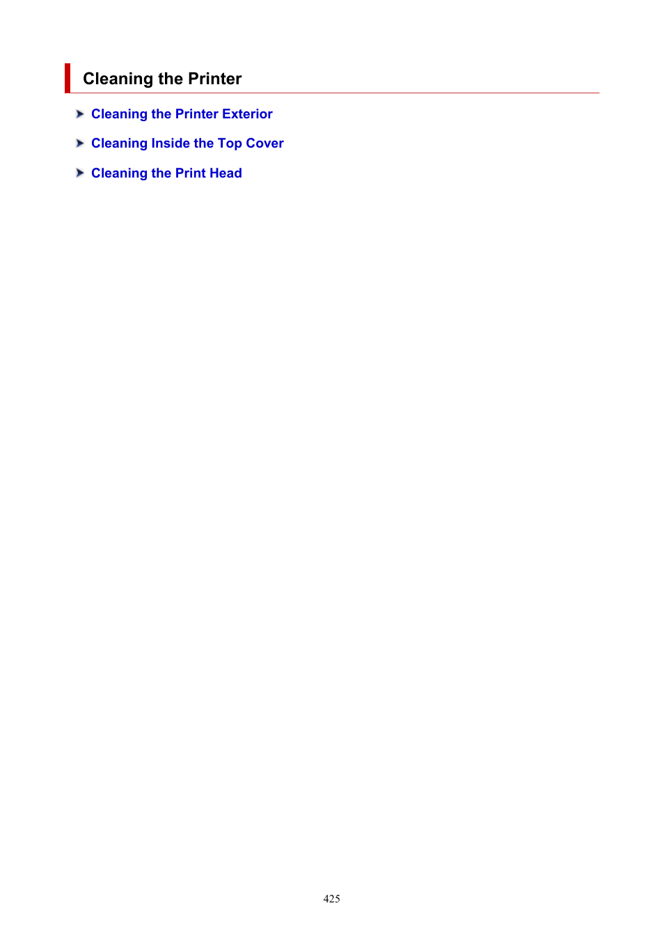 Cleaning the printer | Canon imagePROGRAF TA-20 MFP 24" Large Format Printer with L24ei Scanner and Stand Kit User Manual | Page 425 / 926