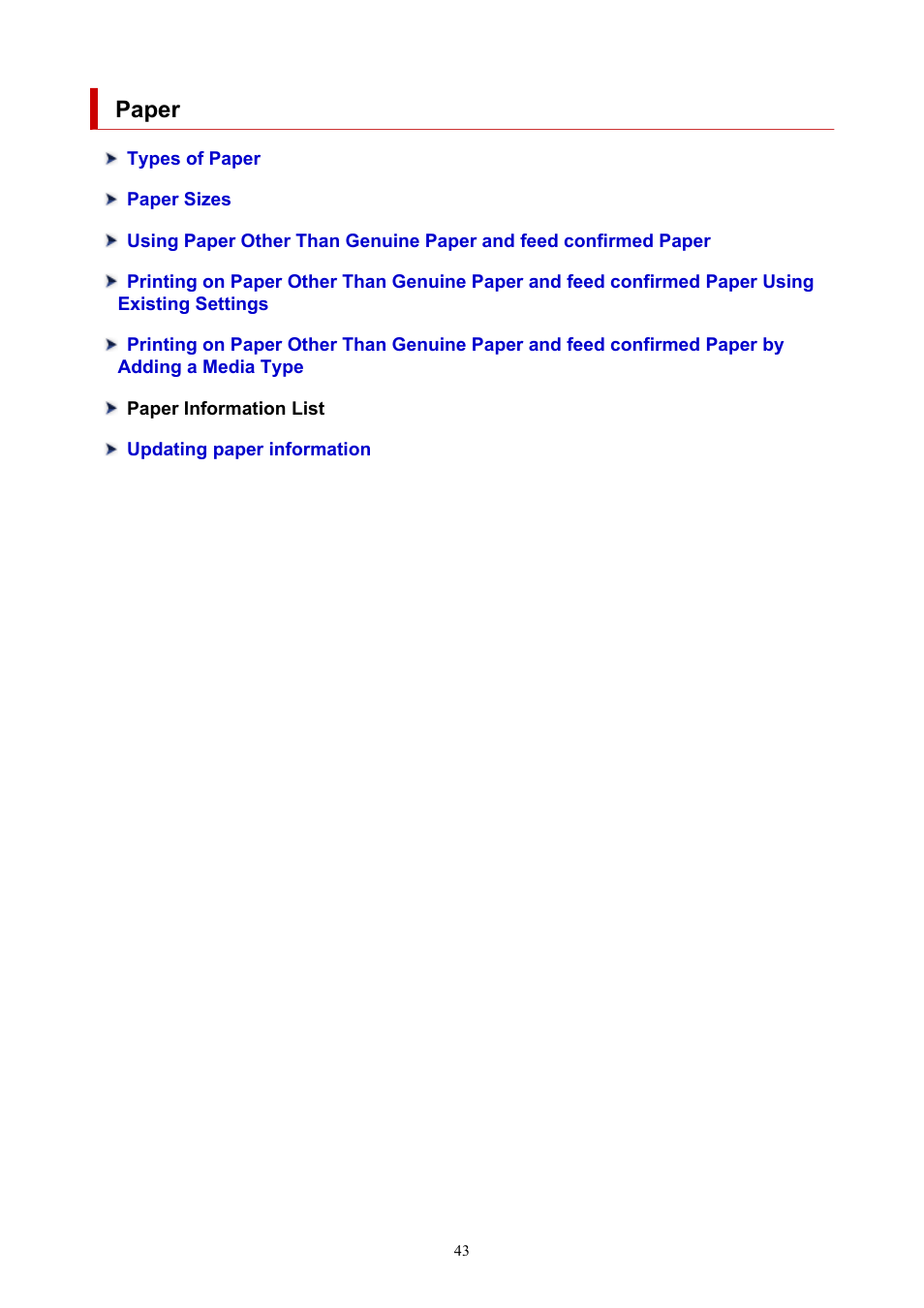Paper | Canon imagePROGRAF TA-20 MFP 24" Large Format Printer with L24ei Scanner and Stand Kit User Manual | Page 43 / 926