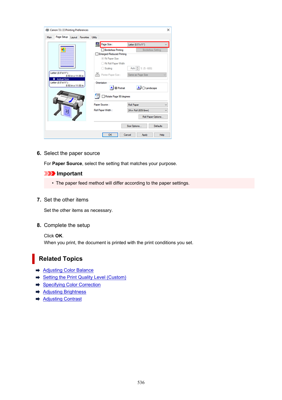 Related topics | Canon imagePROGRAF TA-20 MFP 24" Large Format Printer with L24ei Scanner and Stand Kit User Manual | Page 536 / 926
