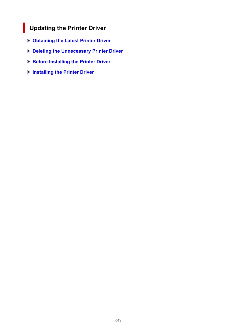 Updating the printer driver | Canon imagePROGRAF TA-20 MFP 24" Large Format Printer with L24ei Scanner and Stand Kit User Manual | Page 647 / 926