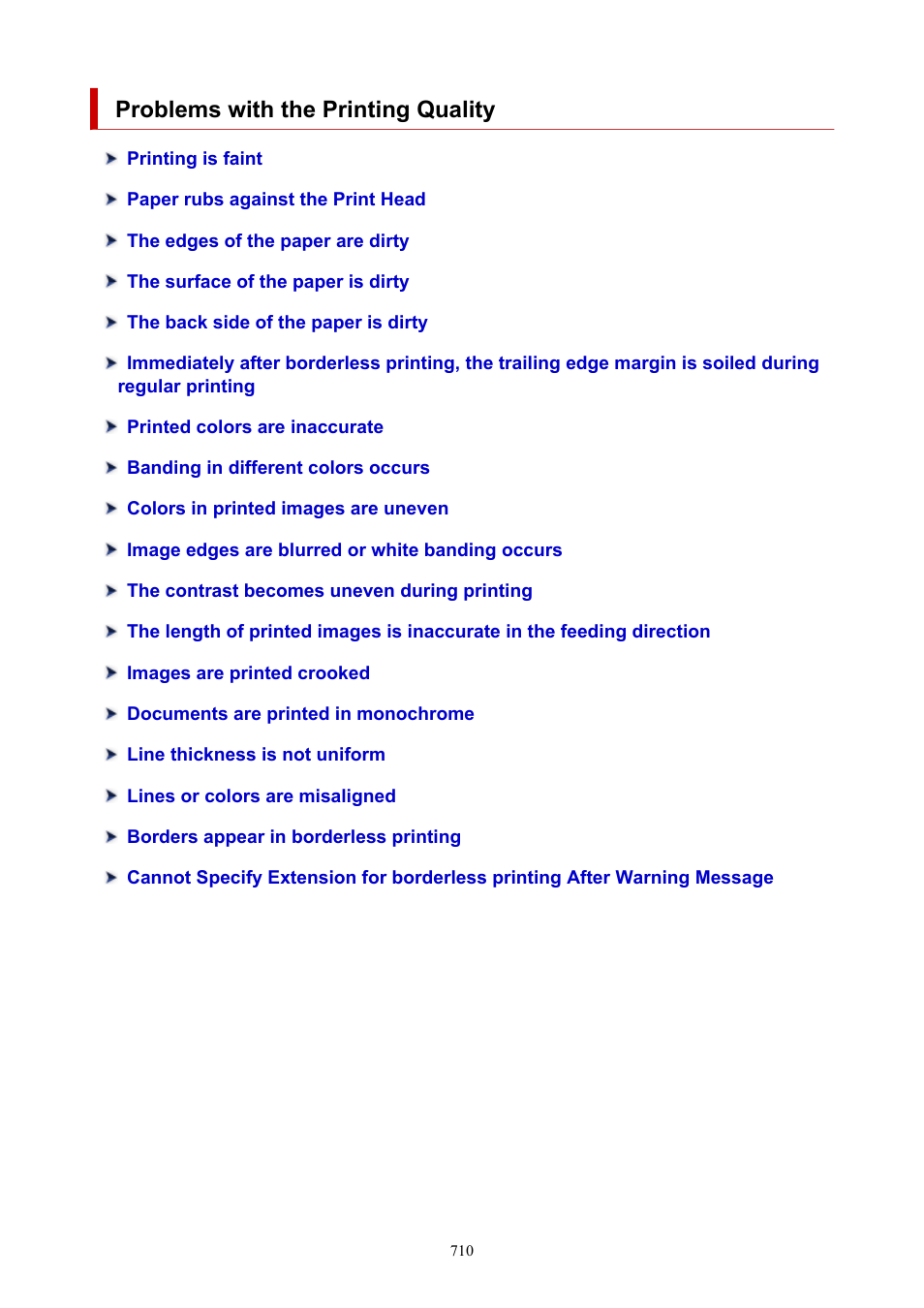Problems with the printing quality | Canon imagePROGRAF TA-20 MFP 24" Large Format Printer with L24ei Scanner and Stand Kit User Manual | Page 710 / 926