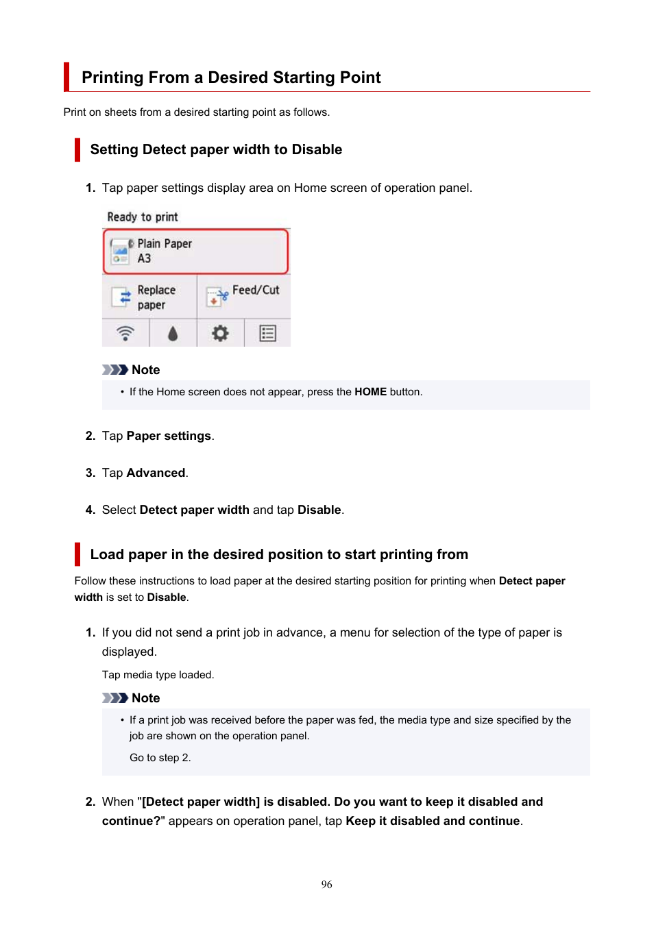 Printing from a desired starting point | Canon imagePROGRAF TA-20 MFP 24" Large Format Printer with L24ei Scanner and Stand Kit User Manual | Page 96 / 926