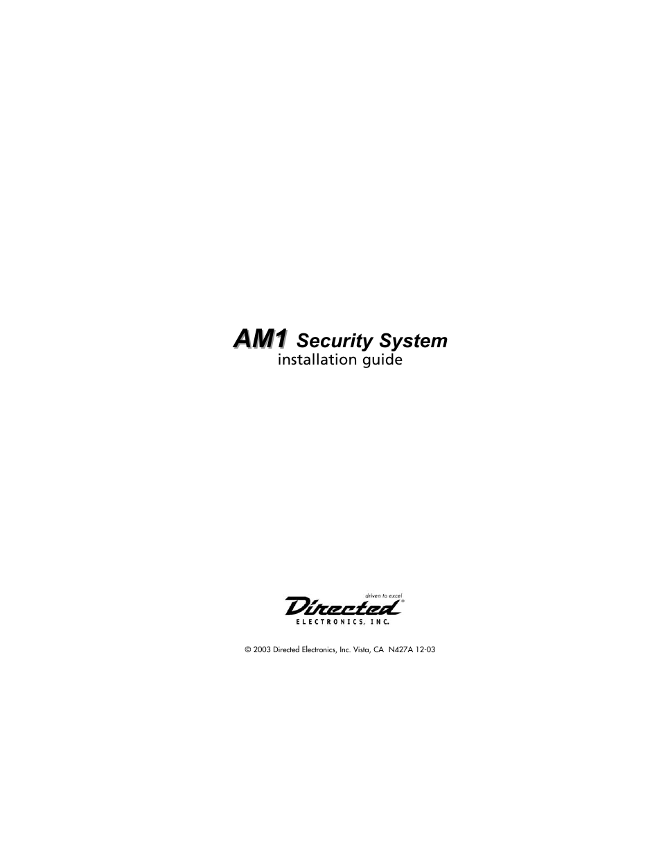 Directed Electronics AM1 User Manual | 36 pages