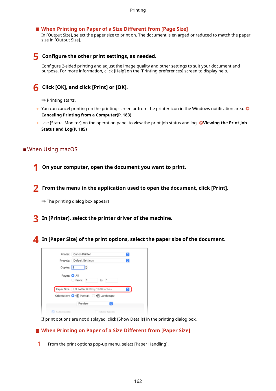 When using macos(p. 162) | Canon imageCLASS LBP674Cdw Wireless Color Laser Printer User Manual | Page 170 / 565