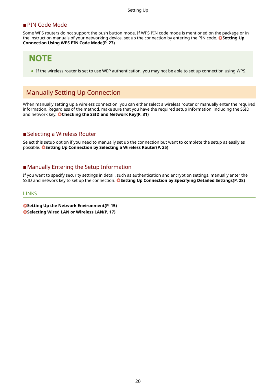 Manually setting up connection | Canon imageCLASS D1650 All-in-One Monochrome Laser Printer User Manual | Page 28 / 751