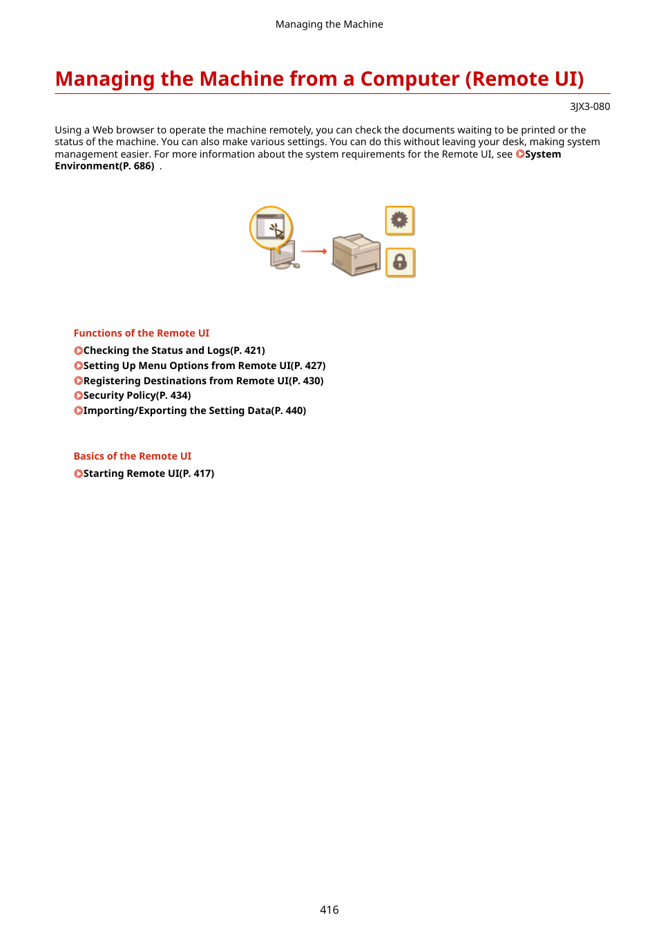 Managing the machine from a computer (remote ui) | Canon imageCLASS D1650 All-in-One Monochrome Laser Printer User Manual | Page 424 / 751
