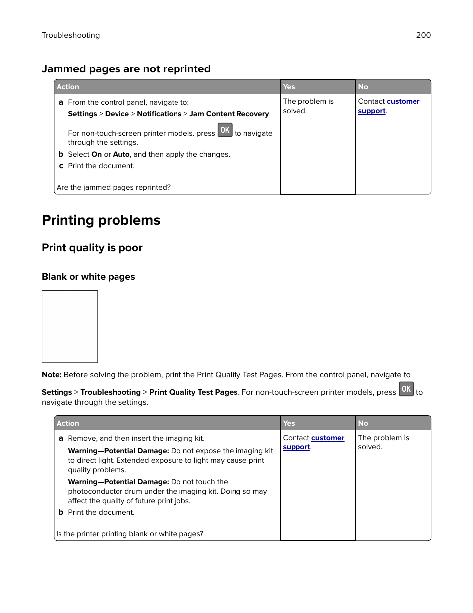 Printing problems, Print quality is poor, Jammed pages are not reprinted | Lexmark CX622ade Color Laser Printer User Manual | Page 200 / 270