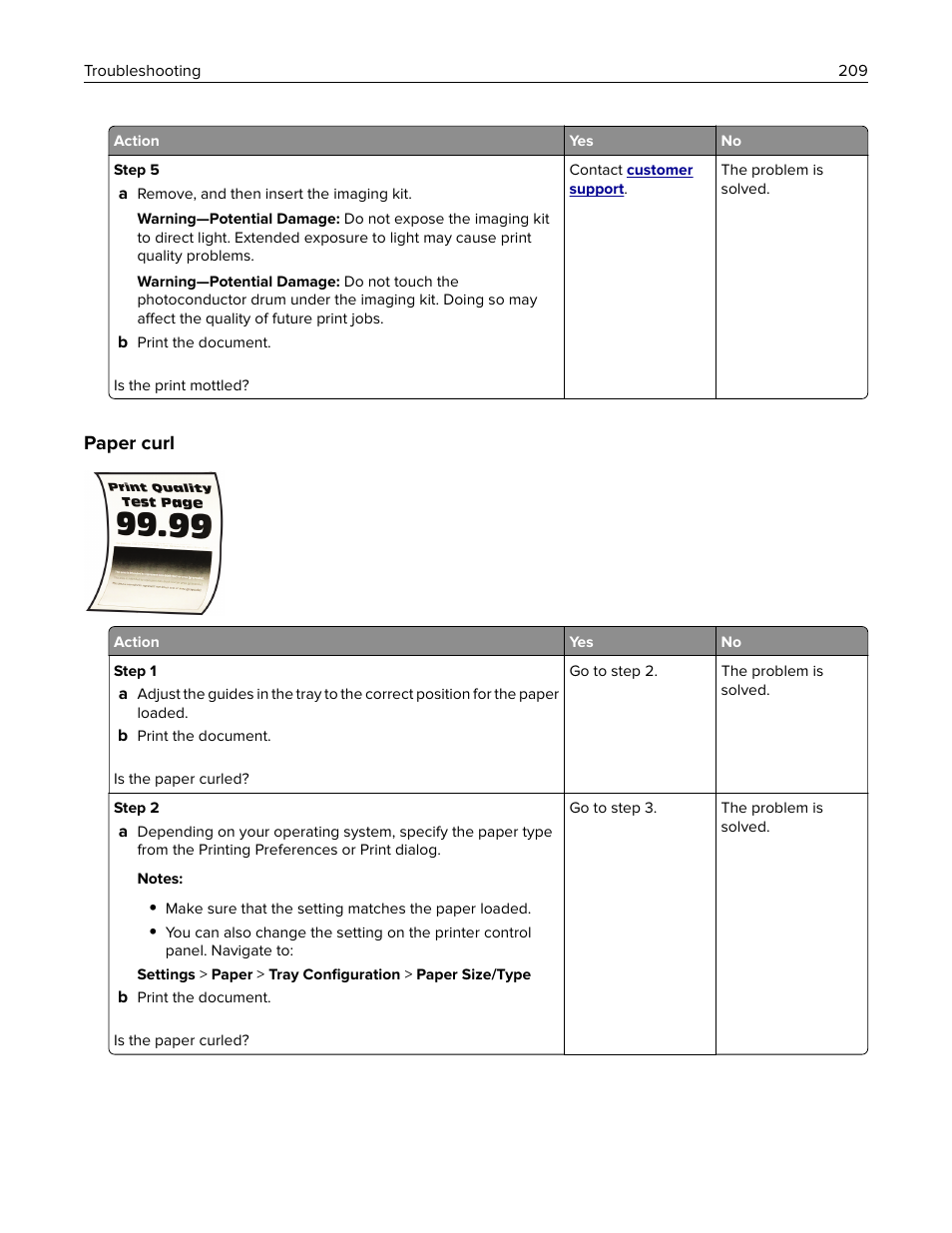 Paper curl | Lexmark CX622ade Color Laser Printer User Manual | Page 209 / 270