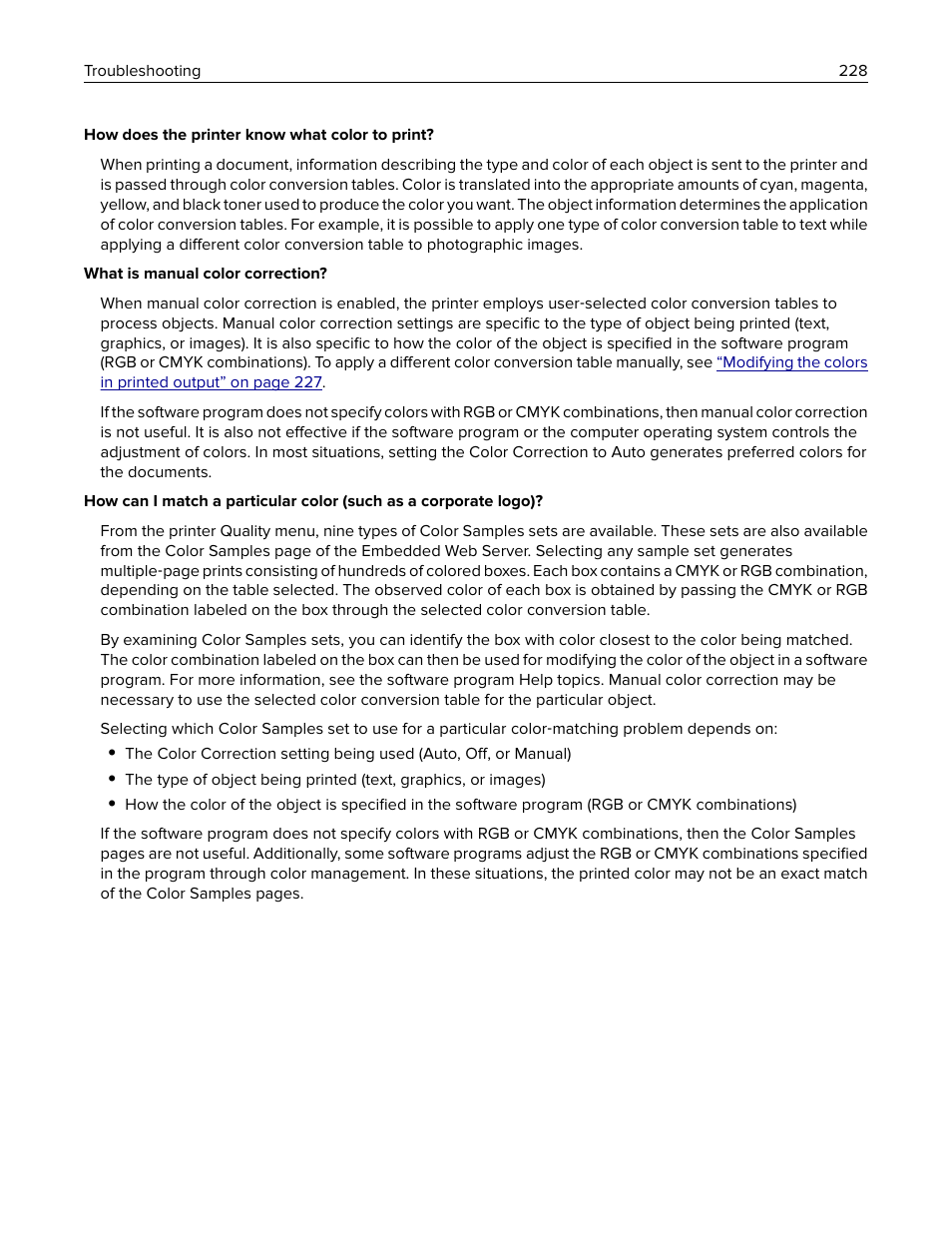 Lexmark CX622ade Color Laser Printer User Manual | Page 228 / 270