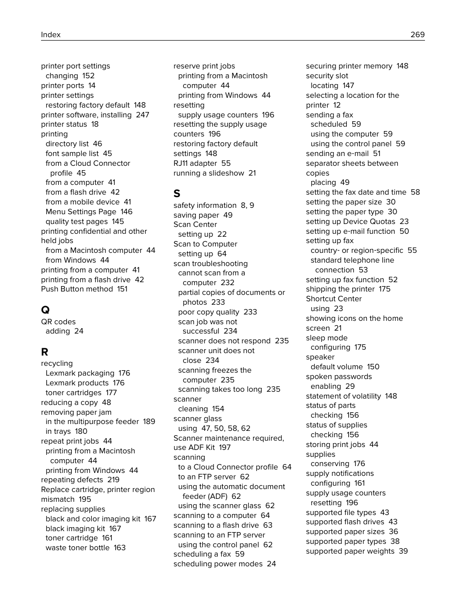 Lexmark CX622ade Color Laser Printer User Manual | Page 269 / 270